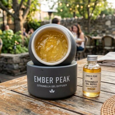 Citronella gel diffuser with spare bottle printed Ember Peak