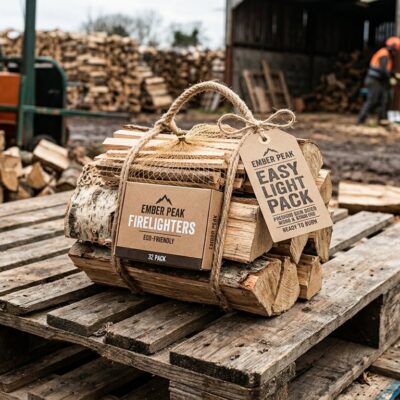 Ember Peak easy-light pack of logs, kindling and firelighters