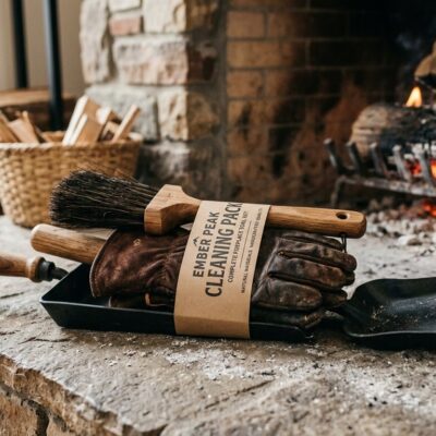 Ember Peak cleaning pack with gloves, brush, pan and shovel