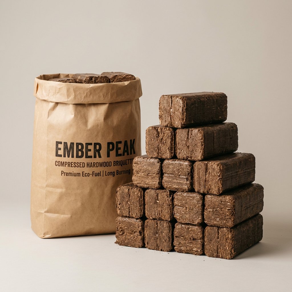 Compressed hardwood briquette blocks