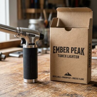 Ember Peak butane torch gas lighter with box